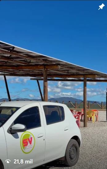 Post do Instagram da SV: usina solar com o carro da equipe — 21,8 mil visualizações
