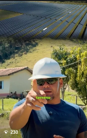 Post do Instagram da SV: especialista falando sobre usina solar em terreno — 230 visualizações